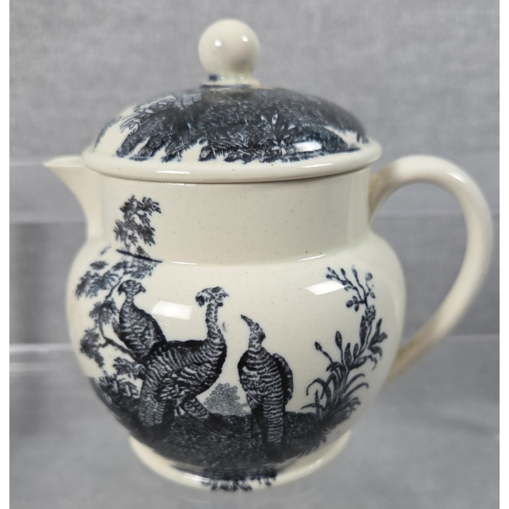 Wedgwood Blue Birds Pheasant Pattern‎ Creamer Mini Tea Pot with Lid 4 Inch